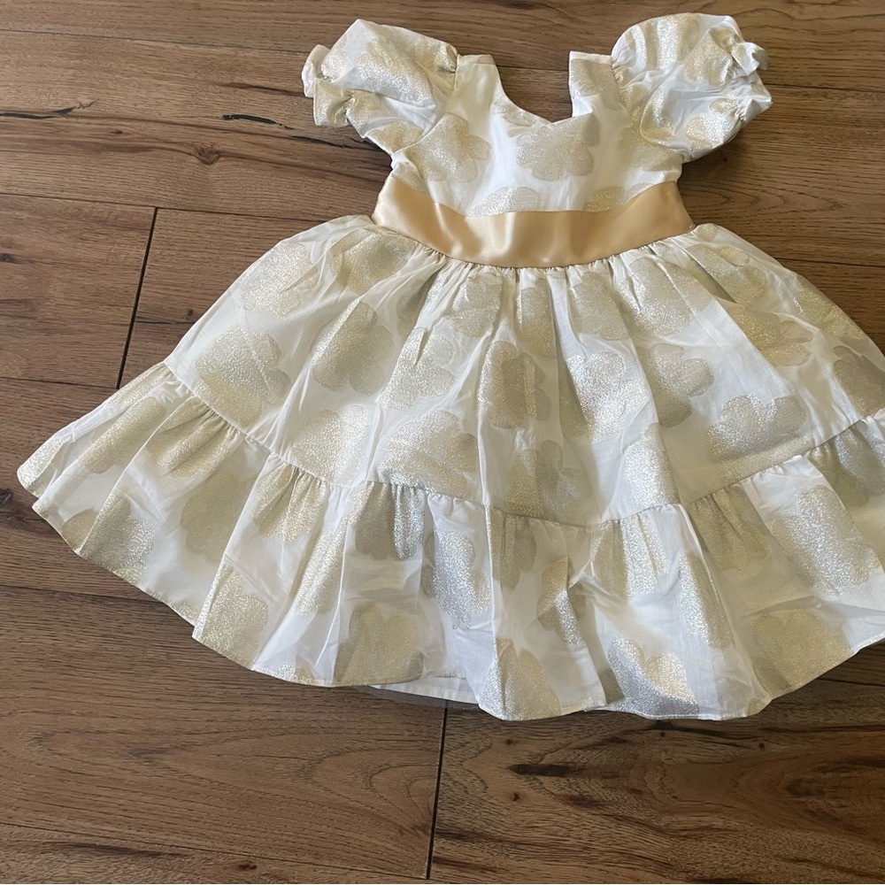 Janie and Jack White and Gold Special Occasion Dress